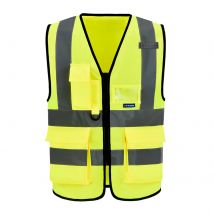 Aykrm 21 Farbe (XS-8XL) hi vis viz hochs ichtbare reflektierende Reiß verschluss tasche Sicherheits westen Jacke Arbeits kleidung Westen