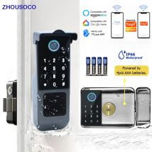 Serratura per impronte digitali impermeabile Tuya Wifi telecomando Bluetooth TTLock App Card codice digitale Keyless Electronic Smart Door Lock