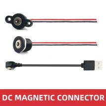 DC Thread Magnetic Suction Male Female Connector with Cable 8mm Female Head with USB Charging Interface Power Cord DC-15A-CX