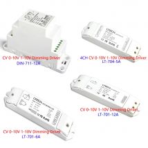 LTECH CV 0-10V 1-10V Driver dimmer LT-701-6A/12A LT-704-5A Ingresso DIN-711-12A DC12V 24V Controllo Luce di striscia LED RGBW monocolore