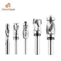 1PC Dreanique Router Bit Two Flute Flush Trim fresa per legno fresa su e giù con cuscinetto 1/4 1/2 Shank Spiral End Mill