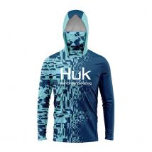 HUK Fishing Shirts Upf 50 Long Sleeve T Shirt Sun Protection Fishing Clothing Breathable Fishing Hoodies Camisa De Pesca