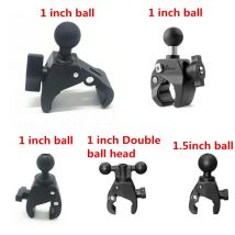 Claw Clamp Motorcycle Handlebar Bike Rail Mount Base with 1 inch Double ball head or 1.5 inch Rubber Ball for Gopro Mount SLR