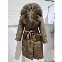 2025, Winter Mode Frauen Lange Mäntel Füllung Weiße Gans Unten Jacke Natürliche Echt Fox Pelz Anzug Kragen Luxus Dicke Warme Jacke