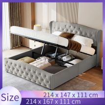 Creahappy - Letti imbottiti - Letti contenitore sotto il letto - Letti singoli con sistema di sollevamento idraulico - Letti ondulati in vimini velluto