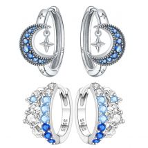 925 Sterling Silver Moon Tassel Series Earring Jewelry Versatile Hoop Earrings For Women Jewelry Fine Birthday Party Gifts