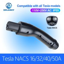 Kolanky tesla stecker 16a 32a 40a 50a ladegerät ev ladegerät tesla nacs steckdose strom elektroauto seite für modell 3/x/y/s