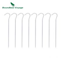 Boundless Voyage 8 Stück Zeltheringe, Zeltheringe aus Titanlegierung, Heringe, Nagelspieß, Gartenstecker, Campingheringe zum Pitching von Zeltvordachungen