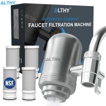 ALTHY Stainless Steel Faucet Tap Water Filter Purifier System, NSF Certified Reduces Lead, Chlorine & Bad Taste Kitchen