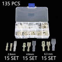 Scatola isolata maschio femmina connettore cavo 2.8/4.8/6.3mm terminali a crimpare elettrici Termin connettori a forcella kit assortiti 135 pezzi
