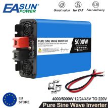 Inversor de corriente de onda sinusoidal pura, 5000W, 4000W, CC de 12V, 24V a CA de 220V, convertidor de banco de energía portátil, transformador inversor Solar para coche