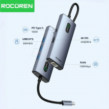 Rocoren 11 in 1 USB C Hub PD 100W RJ45 SD Reader USB 3.0 Splitter 8 in 1 Dock Station für MacBook Air Pro Samsung Xiaomi Laptop