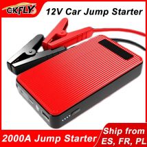 GKFLY Avviatore di emergenza per batteria per auto 2000A Caricatore portatile per batteria per auto 12V Dispositivo di avviamento Booster di emergenza