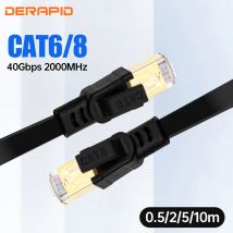 Flaches Ethernet-Kabel CAT6/8 40 Gbit/s Netzwerk Lan RJ45 Cat 8 Kabel für PC Modem Laptop PS5 Router – Cat Six Cat Eight LAN-Kabel