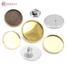 10 Stück 20mm 23mm 25mm 18 Karat Gold Farbe Silber Farbe Bronze Messing runde Brosche Basis Einstellungen Tabletts DIY Schmuck Ergebnisse Zubehör