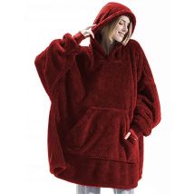 New Winter Women Double-faced Fleece Hoodie Blanket Oversize Large Pocket Warm Couple Loose Sweatshirts Women And Men Robe