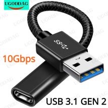 Usb c weiblich zu usb männlich adapter kabel usb 3,1 gen 2 konverter eine seite 10gbps daten übertragung stromladung USB-A zu USB-C kabel