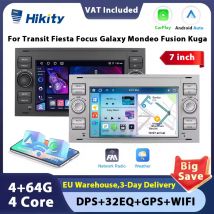 Hikity 7 "Carplay Android Auto Car Radio Stereo navigazione GPS per Ford Focus Transit Fiesta Galaxy Mondeo Fusion Kuga C-Max