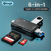 Elough Czytnik kart 6 w 1 OTG Typ C Czytnik kart Micro TF Czytnik kart pamięci Flash Czytnik kart pamięci USB 2.0 TF CF Adapter