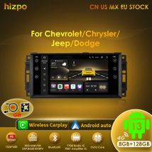 Hizpo 7 Zoll Android Autoradio für Jeep Cherokee 2009 2008 2010 Wrangler Dodge Challenger Chrysler GPS Stereo KEINE DVD 4G Carplay