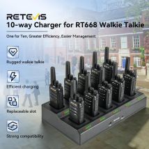 Retevis RT668 Walkie-Talkie, 10-teilig, Kommunikation, tragbares kabelloses Set, USB-Ladestation, Lizenz kostenlos für Restaurantsicherheit