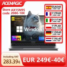 ACEMAGIC 15,6-calowy laptop biurowy Intel N95 DDR4 16GB SSD 512GB, metalowa obudowa obracana o 180 stopni, bateria 5000MAH, Turbo 3,6GHz, przenośny laptop