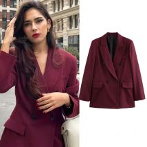 HXAO Elegante Blazer 2025, Damen-Frühlingsjacke in großen Größen, modisch, lässig, Büro, rot, langärmelig, Mäntel, neu in Oberbekleidung