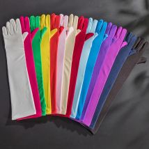 Frauen Lange Spandex Mehrfarbig Solide Retro Cosplay Bühne Leistung Hohe Stretch Atmungsaktive Handschuhe Fahren Radfahren