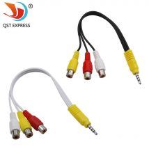 Kabel 3,5 mm do gniazda 3 RCA Kabel adaptera AV komponentowego wideo do telewizora TCL Czerwony biały i żółty żeński