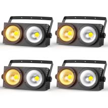 U'King 4PCS 200W COB Par Light 2x100W Blinder Illuminazione 2 Occhi LED 2IN1 COB Freddo Bianco Caldo Illuminazione Party Bar DMX Illuminazione scenica