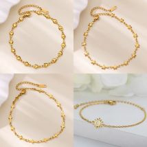 Braccialetti a forma di cuore in acciaio inossidabile per donna Bracciale a cuore geometrico color oro Regalo di gioielli impermeabili per matrimonio di moda