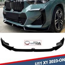 Glänzend schwarzes Frontlippe-Stoßstangenspoiler-Set für BMW X1 U11 M Sport 2022–2024 US