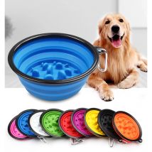 Pet Slow Food Bowl Hund und Katze Anti-würgen Feeder Outdoor Reise Tragbare Faltbare TPE Schalen Anti-schuldigen Fütterung haustiere Liefert