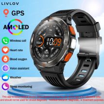 GPS Smartwatch for Men/ Women, 1.43'' Fitness Tracker with Geomagnetism/ Air pressure/ Music Plays/ Wireless Call/ Flashlight