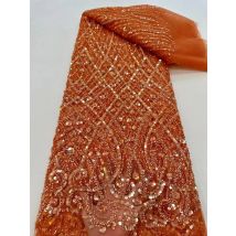 Tessuti di pizzo con paillettes africane Tessuto di pizzo di tulle con perline ricamate nigeriane di moda di alta qualità per cucire abiti da festa in stoffa