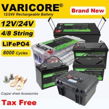 Batería VariCore 12V/12.8v 310Ah 340Ah 180Ah 120Ah 100Ah 60Ah 4s LiFePO4 de Litio Hierro Fosfato para Viajes y Campamentos, Libre de Impuestos