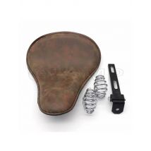 Motorcycle Spring Solo Seat Distressed Soft Leather Cushion Kit For Sportster Bobber Chopper Heritage Springer Softail