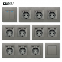 EIOMR Standard ue gniazdo z przełącznikiem gniazdo wielokrotne wtyczka AC 110V-250V 16A do montażu naściennego rodzaj Usb C listwa sieciowa sypialnia gniazdo