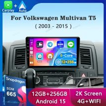Android 15 dla Volkswagen Multivan T5 2003 2004 -2015 Radio samochodowe Nawigacja Multimedialny odtwarzacz Stereo GPS WiFi+4G DSP Carplay+Auto