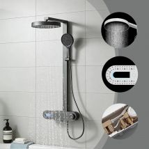 High-End-Badezimmer-Duscharmatur, intelligentes Temperaturanzeige, Duschsystem, Messing-Mischbatterie, Badewanne, Regenduschsäule, komplettes Set Thermostat ventil dusche