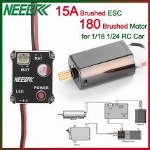 NEEBRC 180 50T Motore Spazzolato 15A Metallo ESC 2S 5V/1A BEC per 1/18/ 1/24 SCX24 TRX4M FMS RC Auto Crawler Drift Accessori di Aggiornamento