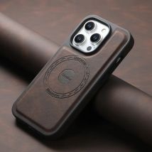 Custodia in pelle magnetica per iPhone 17 16 Pro Max 16Pro 16 Plus Cover magnetica Mag-safe per iPhone 15 14 13 Shell Soft Retro Fundas