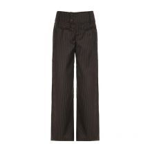 Fall Winter 2025 New Women's Casual Pants Retro Striped Wide-Leg Straight-Cut Pants Elegant Style Low-Waist Drapey Trousers