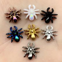 30pcs Glitter Gold &silver &Golden Rose Spider 3d Charms Jewelry Resin DIY Decorations Stickers Earrings
