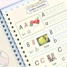 4pcs Magic Handwriting Practice Books with Pen， Calligraphy Exercise Workbooks for Smooth Writing Education Supplies