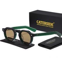 CATERSIDE Occhiali da Sole Semplici in Acetato per Uomo, Polarizzati, Montatura Piccola di Alta Qualità, Occhiali da Sole per Donna, per Feste, Viaggi e Attività all'Aperto
