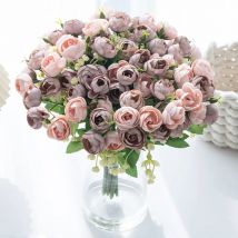 Künstliche Blumen, günstige Seiden-Teeknospen, Rose, Hochzeitssaal, Brautsträuße, Festival, Tischdekoration, Vasenfüller, Haus, Hof, Pfingstrose
