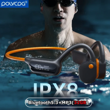 POLVCDG Il schermo dell'auricolare Bluetooth a conduzione ossea visualizza il nuoto impermeabile con memoria da 32 GB MP3 X10