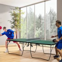 SPORTNOW Mesa de Ping Pong Plegable Interiores 274x152,5x76 cm Verde