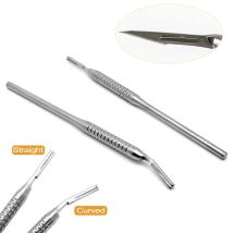 Zahnärztlicher chirurgischer Skalpellgriff # 3 gebogene/gerade Klingen, Edelstahlgriff, orale Implantatinstrumente, orales Implantatwerkzeug